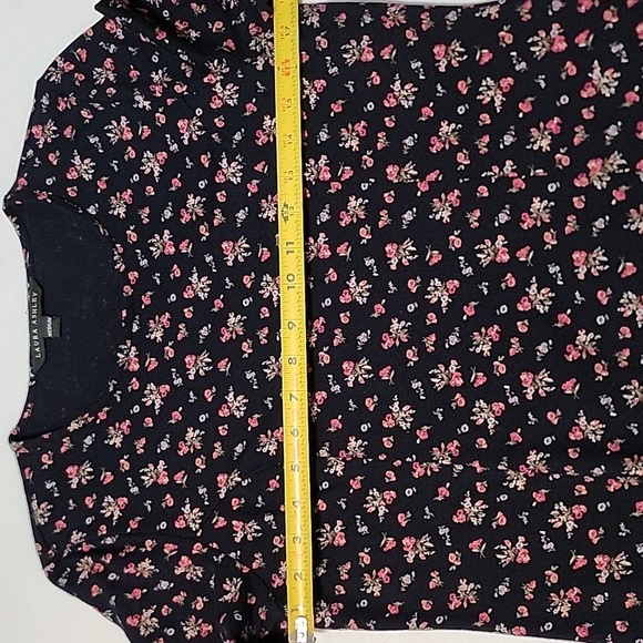 Laura Ashley 100% Cotton Dark Blue Ditsy Floral Midi Dress, Sz M EUC - Picture 8 of 8